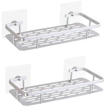 Полка для ванной комнаты и кухни 2 шт, Серебро | Bathroom Shelf For Shower