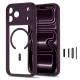 Tech-Protect MagPeak MagSafe CC vāciņš iPhone 18 Pro / 17 Pro, caurspīdīgs bordo
