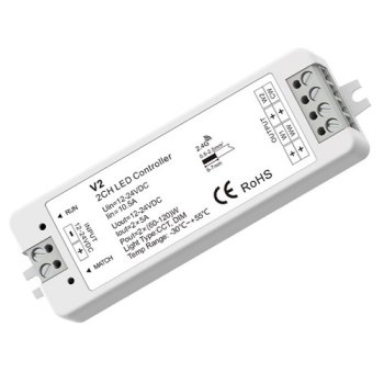 V2 CCT LED Контроллер 12-24V 2x5A RF и Push Dim