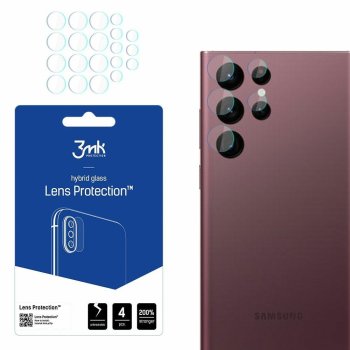 Samsung Galaxy S22 Ultra 5G (SM-S908) 3MK Lens Protection Back Camera Hybrid Glass Protector, 4 pcs.
