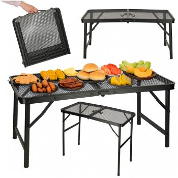 Ikonka LUARO saliekams tūrisma galds, 80 x 66 x 40 cm, melns