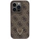 Guess Ādas 4G Triangle Strass vāciņš iPhone 15 Pro Max - brūns | Leather case for brown