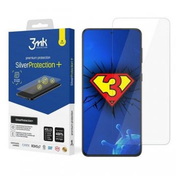 Samsung Galaxy S21 (SM-G990F) 3MK Silver Protect+ Antibacterial Screen Protector | Antibakteriāla Telefona...