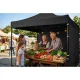 Plonos Garden Pavilion with 3 Walls, 3x3m, Black