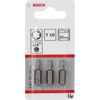 Bosch Screwdriver Bits T10 Extra Hard 25 mm, 3 pcs