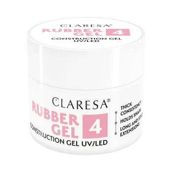 Claresa Rubber Gel 4 Būvējošais nagu želeja Aveņu rozā 45g