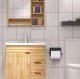 Toilet Paper Holder with Shelf, Black/Gold