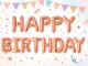 Фольгированные воздушные шары гирлянда Happy Birthday, 13 шт., розовые
