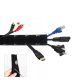 Maclean MCTV-672 Neoprene Cable Organizer, 110mm x 2m, Black/White