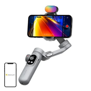 3-осевой стабилизатор Aochuan Smart X Pro с RGB-подсветкой, серый