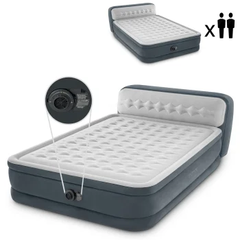 Intex 64448ND divvietīgs piepūšamais matracis ar sūkni 236x152x46 cm