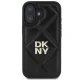 DKNY iPhone 16 vāciņš Quilted Stack Logo, melns