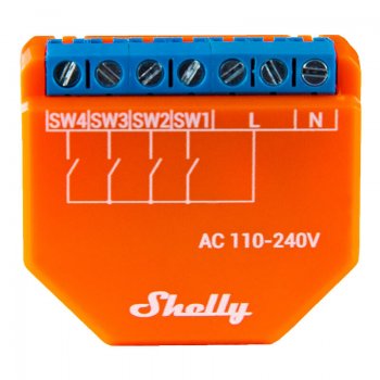 Wi-Fi kontrolieris Shelly PLUS I4, 4 ieejas | Controller inputs