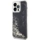 Guess iPhone 14 Pro Max Case Liquid Glitter Marble, Black