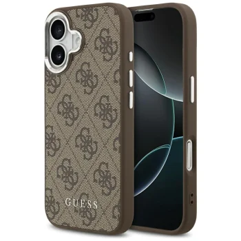 Чехол Guess 4G Classic Logo MagSafe для iPhone 17, коричневый