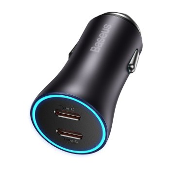 Baseus Golden Contactor Pro automašīnas lādētājs 2x USB-C 40W pelēks (CGJP000013) | Phone Car Charger