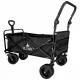 LUARO saliekamie transportēšanas ratiņi ar jumtiņu un tīklu, 120 l, melni