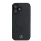 Mercedes iPhone 16 vāciņš Plain Smooth Leather MagSafe, melns