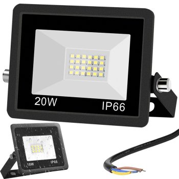 LED prožektors 20W 6000K, āra, ūdensizturīgs IP66