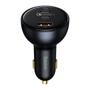 Baseus TZCCZM-0G USB-A / USB-C automašīnas lādētājs 160W PPS / QC 5 / PD - pelēks | Phone Car Charger
