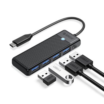Orico PAPW4A-C3 USB Hub 4x USB-A 3.0 0.15m, Black