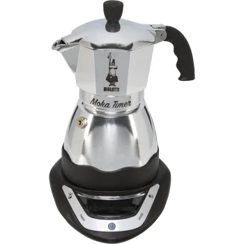 Bialetti Moka Timer 3 Tašu Elektriskais Espresso Kafijas automāts Sudraba/Melns