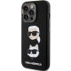 Karl Lagerfeld Silicone Karl&Choupette Head vāciņš iPhone 15 Pro, melns