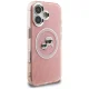 Чехол Karl Lagerfeld IML Glitter Karl & Choupette Heads MagSafe для iPhone 16, розовый