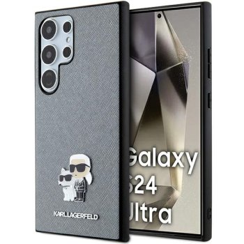 Samsung Galaxy S24 Ultra (SM-S928) Karl Lagerfeld Saffiano Karl&Choupette Metal Pin Case Cover, Gray | Telefona...