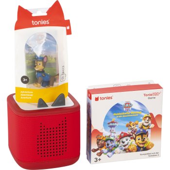 Tonies Toniebox 2 Full Play Bundle-Set Children's Audio Player, Sunset Red