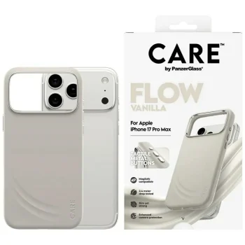 CARE by PanzerGlass FLOW MagSafe vāciņš ar MagSafe iPhone 17 Pro Max tālrunim – bēšs | Phone Case Cover