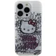 Чехол Hello Kitty для iPhone 15 Pro Max IML Kitty On Bricks Graffiti, белый
