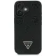 Guess Grained Hot Stamp Peony MagSafe vāciņš iPhone 16 - Melns