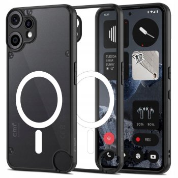 Tech-Protect MagMat MagSafe vāciņš Nothing CMF Phone 2 Pro, Melns/Caurspīdīgs