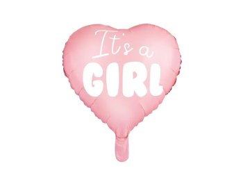 Foil Balloon "It's a girl", Heart, Pink, 45 cm