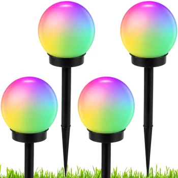 Garden Solar Ball Lights RGB 10 cm, 4 pcs