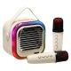 Karaoke komplekts ar skaļruni un 2 mikrofoniem, Bluetooth USB LED 10W, krēmkrāsas