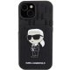 Karl Lagerfeld iPhone 15 vāciņš Saffiano Monogram Ikonik Patch, melns