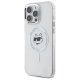 Apple iPhone 16 Pro 6.3\'\' Karl Lagerfeld IML Metal Choupette Head MagSafe Cover Case, White