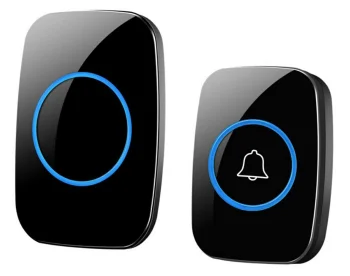 Bezvadu Mājas Durvju Zvans Signāls ar Iebūvētu Bateriju, Melns | Wireless Door Bell Rington
