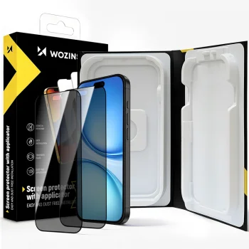 Wozinsky EasyFit Privacy Glass aizsargstikls priekš iPhone 18 Pro, 2 gab., melns