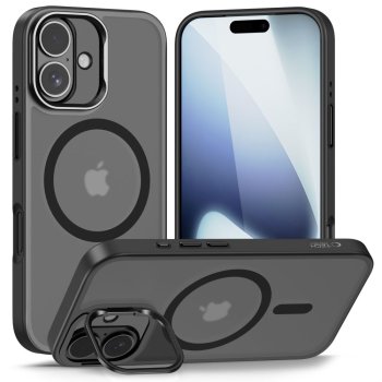 Tech-Protect iPhone 17 vāciņš MagStand MagSafe, matēts melns