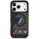 Чехол BMW M IML Metal Buttons Tricolor Lines MagSafe для iPhone 17 Pro Max — черный