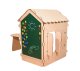 Kids Indoor Outdoor Garden Wooden Play House with Table and Chalk Board, 86x137x105 cm
