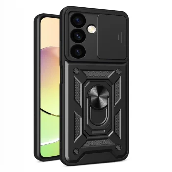 Samsung Galaxy S24 (SM-S921) Armor Guard TPU Hybrid Camshield Case Cover, Black