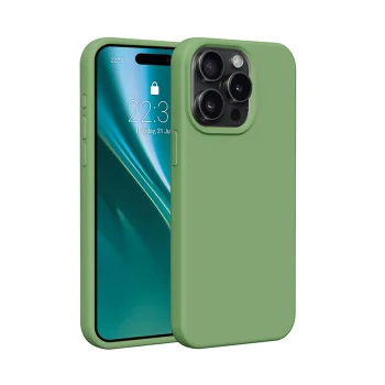 Чехол Etteri Silicone Case для Apple iPhone 15 Pro Max, Светло-зеленый