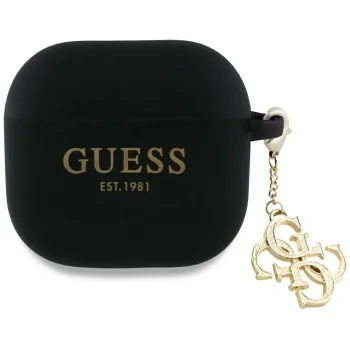 Чехол Guess Silicone 4G Charm для Apple AirPods 4, Черный
