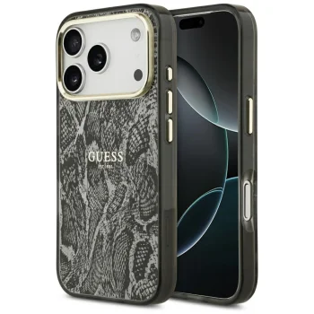 Чехол Guess Python Pattern MagSafe для iPhone 17 Pro / 18 Pro, черный