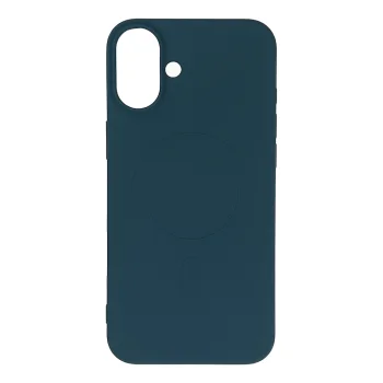 Чехол для iPhone 16 Liquid Silicone Case MagSafe, темно-синий