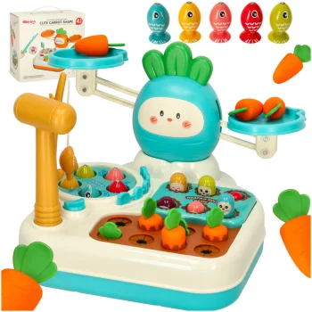 Развивающая игрушка 4 в 1 Bibi-inn: весы-балансир, рыбалка, синяя